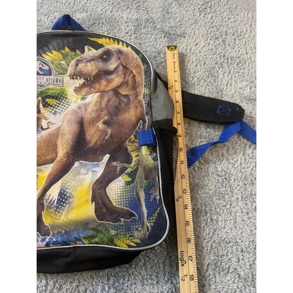Jurassic World Backpack Kids School Bag T-Rex Dinosaur Black Blue 16 Inch